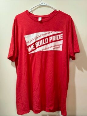 Craftsman Coral Red Men's 'We Build Pride' Graphic